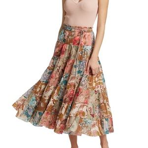 Zimmermann Cassia Patch Midi Skirt